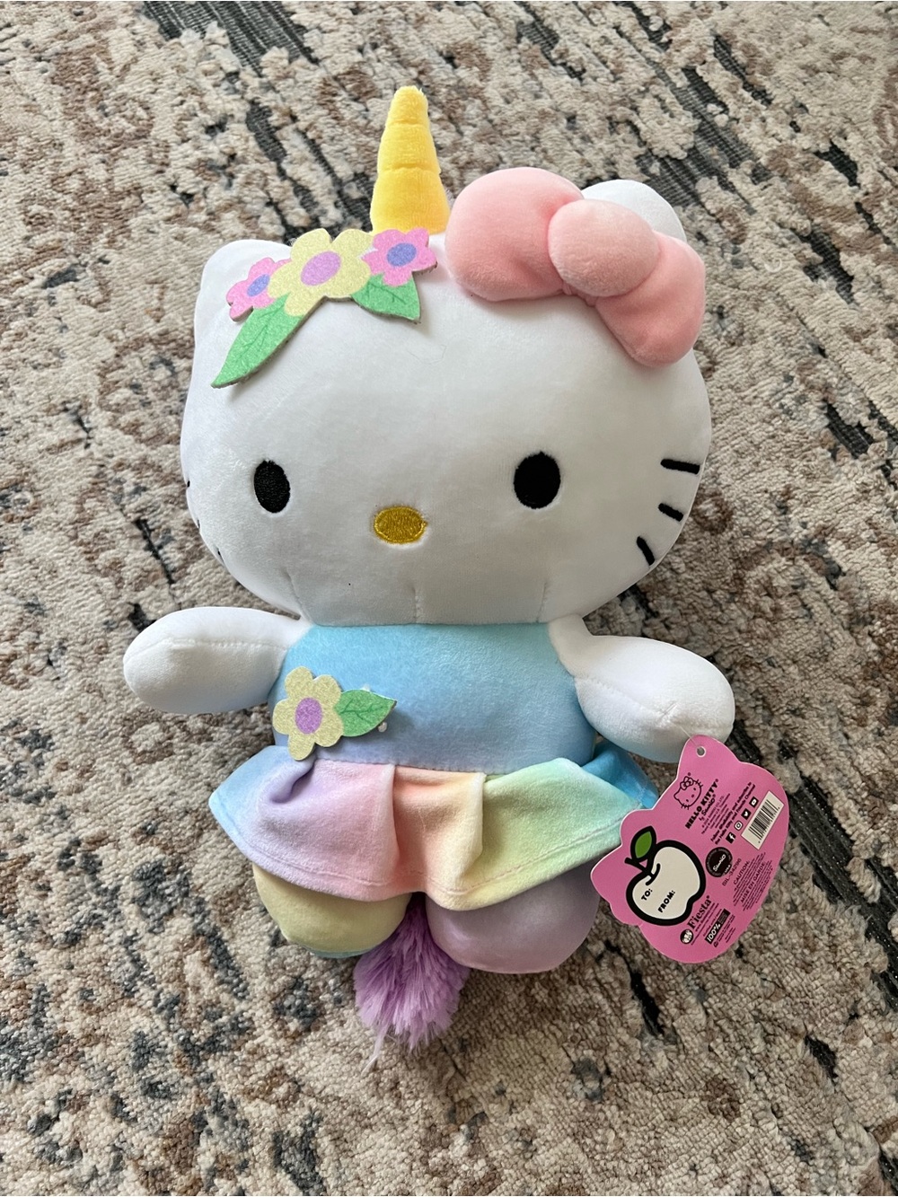 12" Sanrio Hello Kitty Rainbow Unicorn Plush